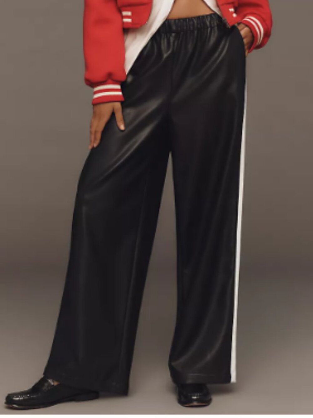 Anthropologies Maeve Faux Leather Track Pants Size small